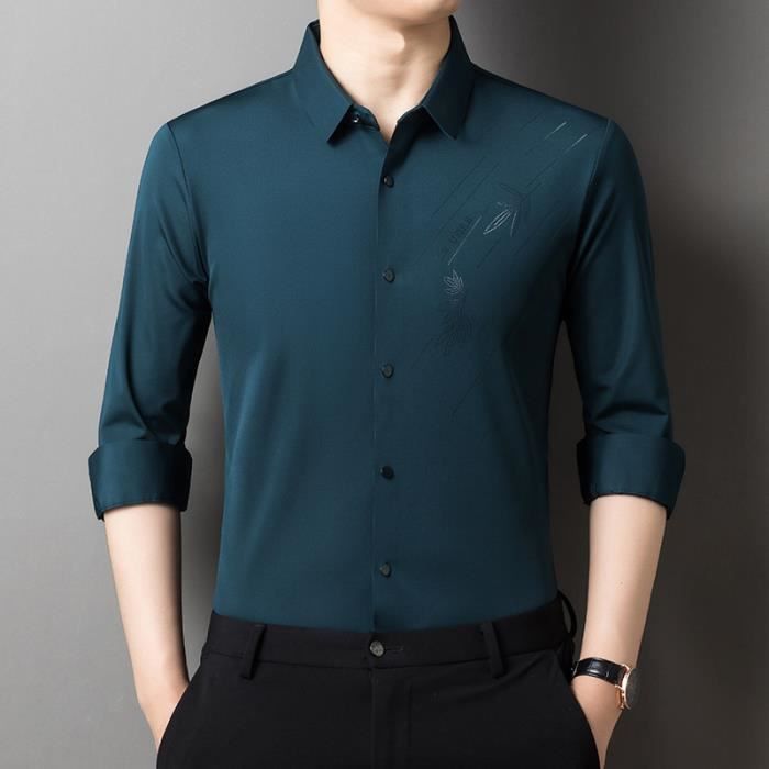 Chemise verte sales foncé homme