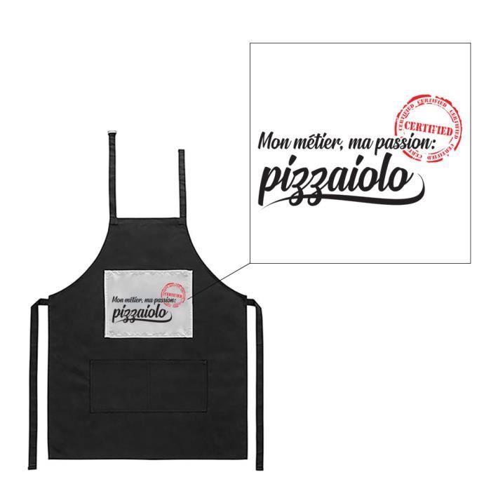 Tablier noir de cuisine barbecue métier passion pizzaiolo imprimé -  Cdiscount Maison