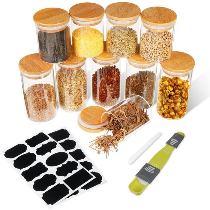 Bocaux En Verre KADAX 300ml Avec Couvercles Rouges, Lot De 100 - Maison