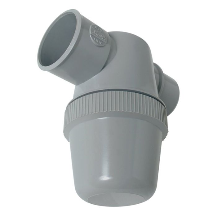 Siphon de lavabo - NICOLL - PVC-C - Entrée horizontale Ø50 - Couleur gris - Classement M1
