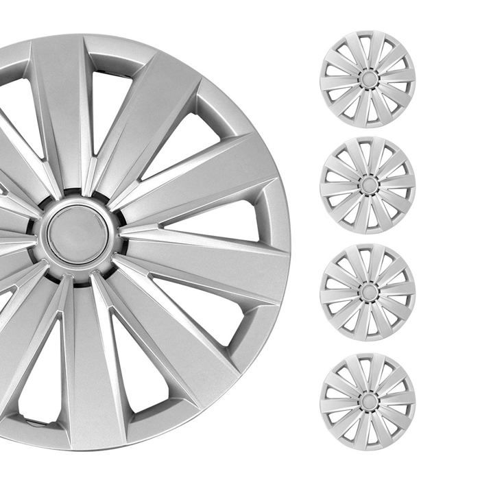 Enjoliveurs de Roue pour Volkswagen Polo 15 pouces 4 piéce Gris