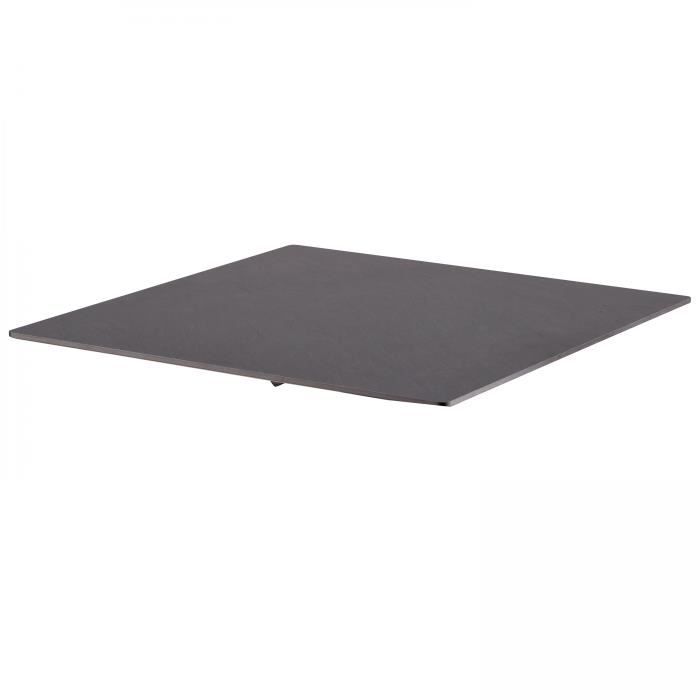 Plateau de table carré HPL 60x60 cm OVIALA - Ardoise Gris Foncé - Pour 4 personnes