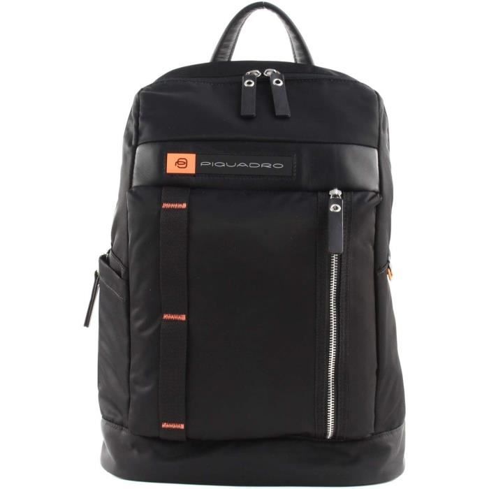 Sac à Dos Piquadro Neuf Avec étiquettes - Tissu Vert Et Cuir Noir, Pour Ordinateur 46x33x20 Cm