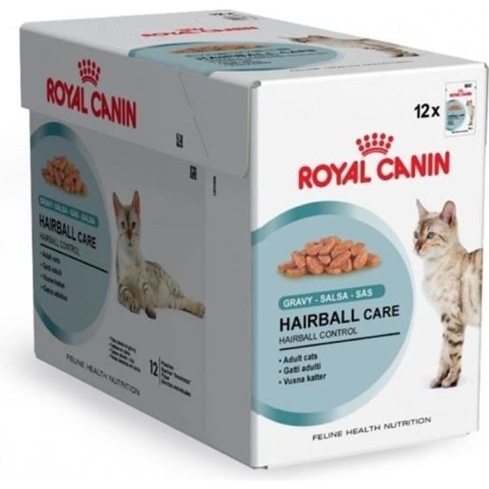 Pâtée pour Chat - Royal Canin - Hairball Care - 12 Sachets de 85g - Aliment Complet - Adulte