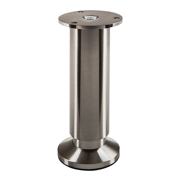 SOTECH Pied de meuble TERRA hauteur 150 mm aspect inox brossé réglable en hauteur jusquà max. 15 mm charge 250 kg SOTECH Pied de meuble TERRA hauteur 150 mm aspect inox brossé réglable en hauteur jusquà max. 15 mm charge 250 kg