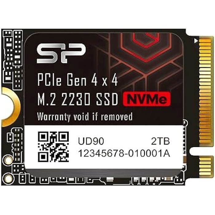 Disque SSD Interne – Silicon Power – UD90 2230 2To – NVMe PCIe Gen4x4 M.2 Lecture Écriture 5000 3200 Mo/s