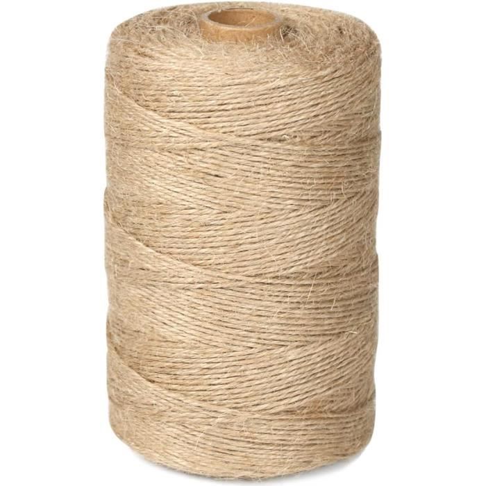 Bobine De Ficelle De Jute Naturelle - 150 Mètres - Diamètre 2 Mm - Multi-usage : Jardin, Bricolage, Déco, Emballage