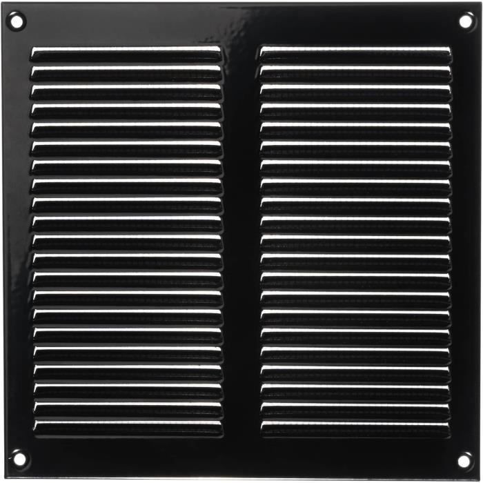Grille De Ventilation 22x22 Cm – Noir Et Or, Persienne Unique – Kratki, Acier Peint