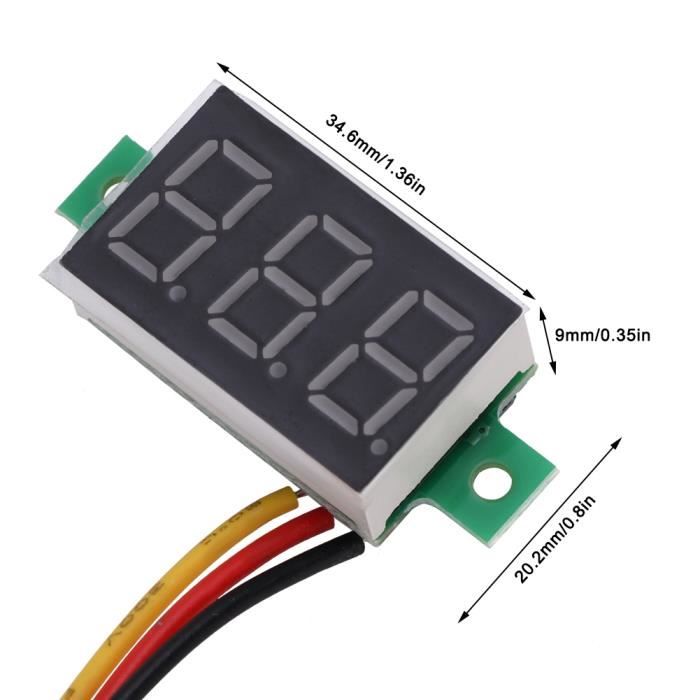 Waterproof 4.5v Mini LED Bleue Voltmètre Numérique à 30V Pour