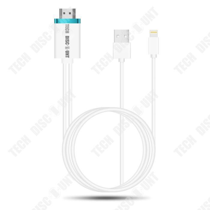 TD® Câble adaptateur pour téléphone portable 2m Câble iPhone vers hdmi HD Pour téléphones