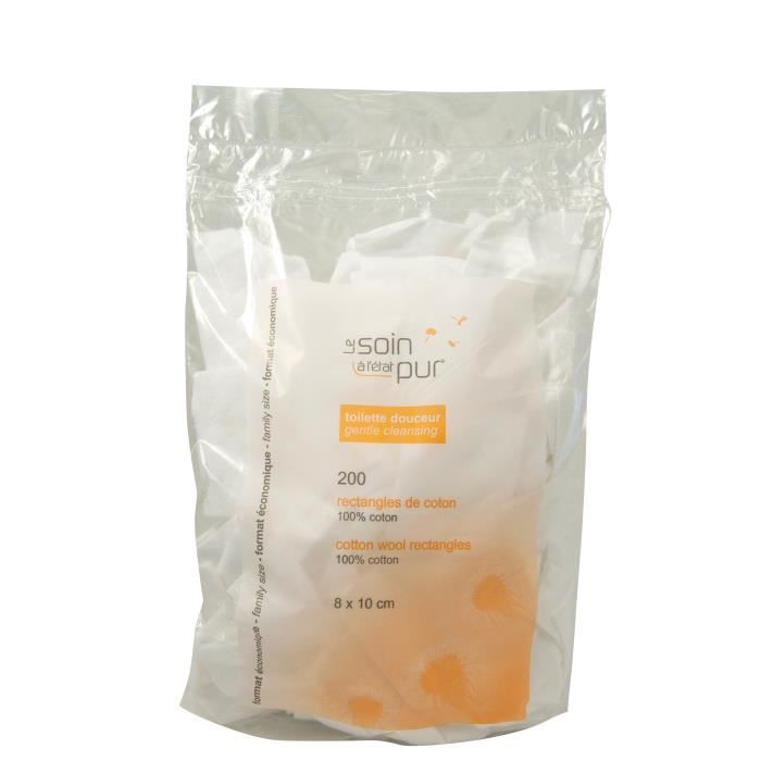 D/émaquillage - Toilette Douceur B/éb/é Carr/é de Coton B/éb/é Tetrapad Tout Usage 100/% Coton en Format /économique 200 carr/és cotons Soin du Visage