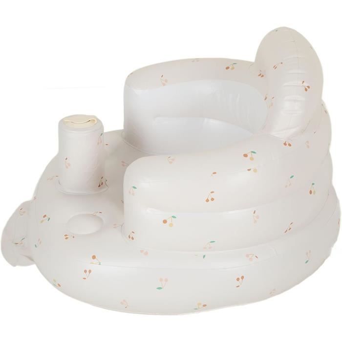 HIULLEN Chaise Gonflable Pour Bébé - Siège De Bain PVC Avec Pompe - Canapé Gonflable Enfant Blanc - Sécurité Et Confort