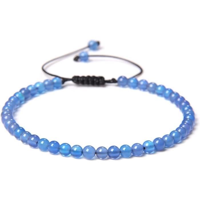 Bracelet Perles Unakite Naturel - Réglable, Laiton, Fait Main En Inde - Neuf Sans Emballage