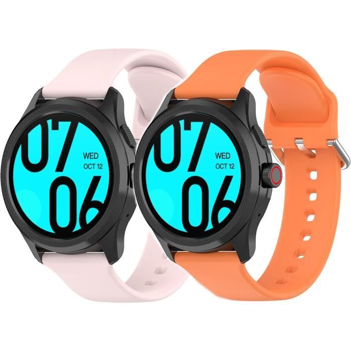 2Pcs Bracelet Pour Ticwatch Pro 5 Armband 24Mm Sport Silicone