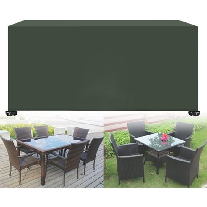 HNKDKJ Housses De Meubles De Jardin Extérieur, 270x70x90cm/LxlxH Housse Salon De Jardin Carré/Rectangulaire 420D Oxford Tissu Housse De Protection Imperméable Bache Table Exterieur