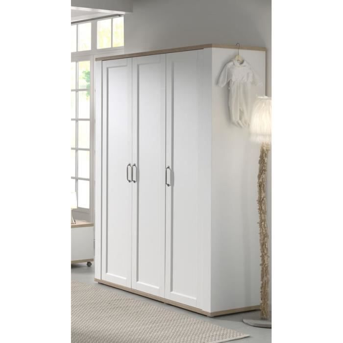 Garde Robe Bebe Design 3 Portes Blanc Et Bois Sedan Cdiscount Maison Garde Robe Bebe Design 3 Portes Blanc Et Bois Sedan Cdiscount Maison