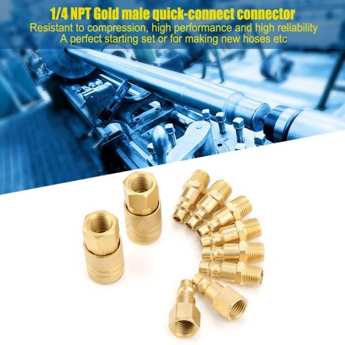 Raccord De Compresseur Euro – 1/4 BSP – Lot De 1 Connecteur D'air En Fer