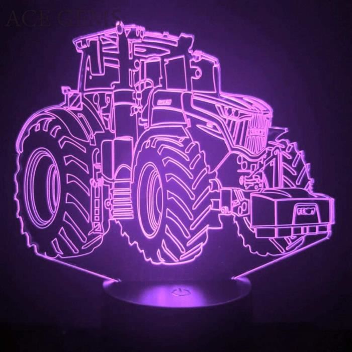 3D Lampe Illusions - lumière de nuit - Tracteur Camion Automobile 7 couleurs changeantes Touch USB - Décoration