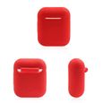 Coque Silicone pour AirPods 2 APPLE Boitier de Charge Grip Housse Protection (ROUGE)-1