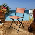 Chaise de jardin pliable en acier Elba Orange terracotta-1