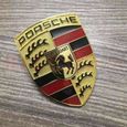 Porsche insigne capot classique jaune logo emblème signe de voiture avant-1
