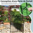 COSTWAY Arche Mariage en Métal de Jardin pour Plantes Grimpantes en Treillis 110 x 35 x 230 cm Portes Doubles Décor de Cérémonie-1