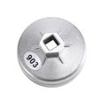 Outil de démontage de douille de clé de filtre à huile en aluminium de 74mm 14 cannelures 903 couleur argentée AB6092-1