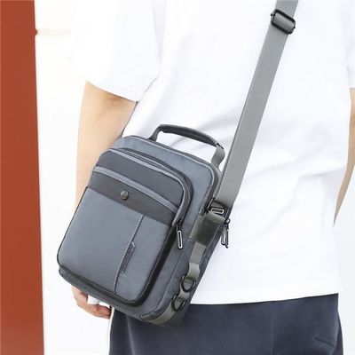Sacoche Bandoulière Homme En Cuir Véritable - 25x20x12 Cm, Réglable, Noir, Neuve Avec étiquettes