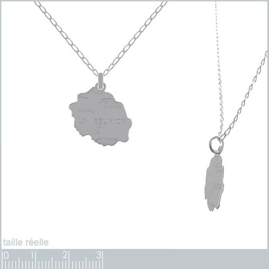 Pendentif Carte De La Réunion En Argent Massif 925 - Avec Ou Sans Chaîne Et écrin - Neuf Avec étiquettes