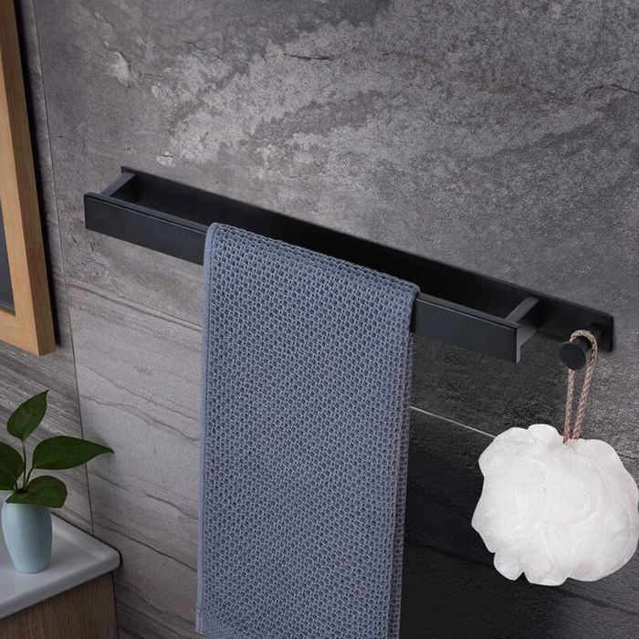 Porte-Serviette 40cm Acier Inox SUS304 Brossé - Installation Sans Percage Salle De Bain