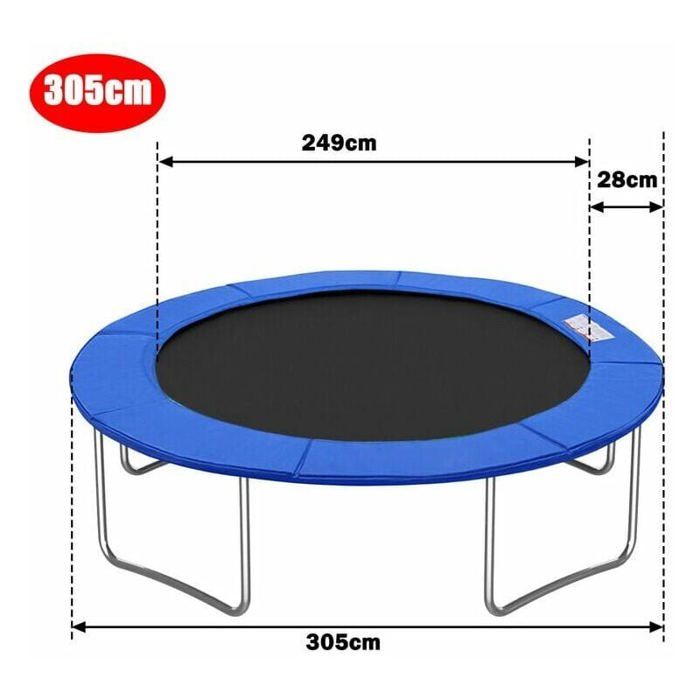 SMELEYOU Housse De Trampoline Coussin Protection Ressorts - Bleu Jaune - Différents Diamètres