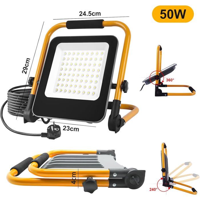 Projecteur led de chantier 100W | Éclairage pour chantier 100w classique
