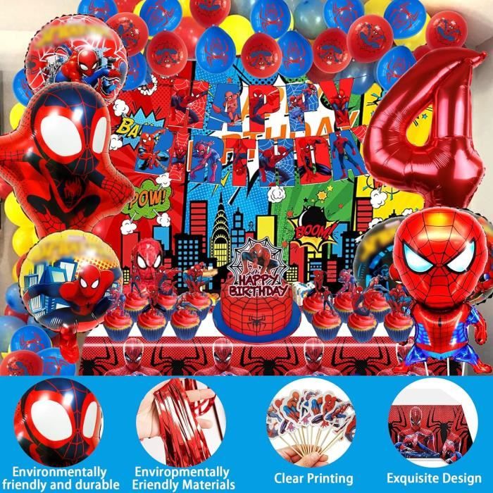 Pack fête d'anniversaire Spiderman - Dekora - 4 produits par 23,75 €