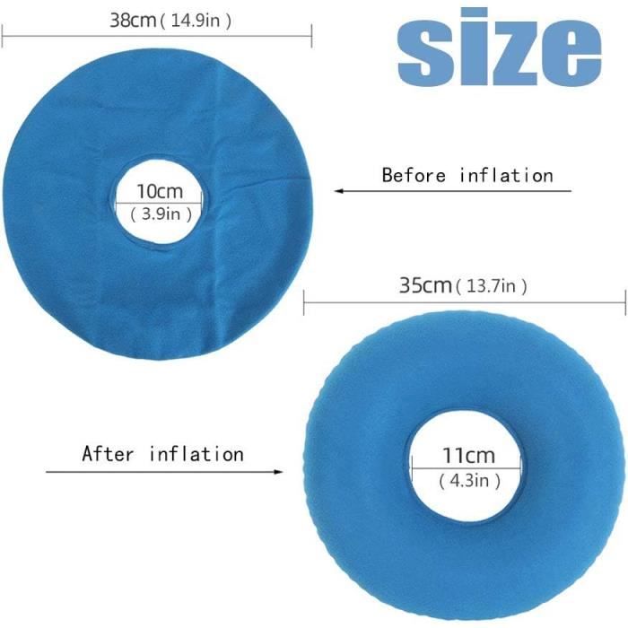 Coussin Assise Gonflable en Anneau 38cm Rond Bouee Coccyx Donut Coussin  Hémorroïdes Bleu Coussin de Siège Gonflable pour Inflammatio - Cdiscount  Jardin