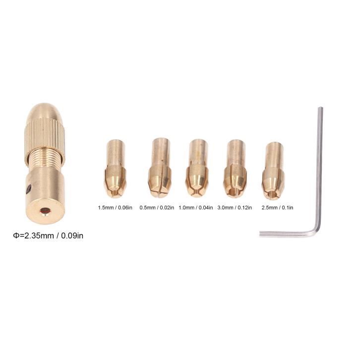 10 Pièces Mandrins Micro Perceuse 0.5-3.2mm En Laiton - Queue 4.3mm