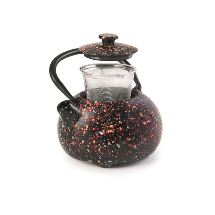 Théière En Fonte Noire Ibili 1,2 Litre - Intérieur Émaillé - Compatible Induction - Avec Filtre Inox