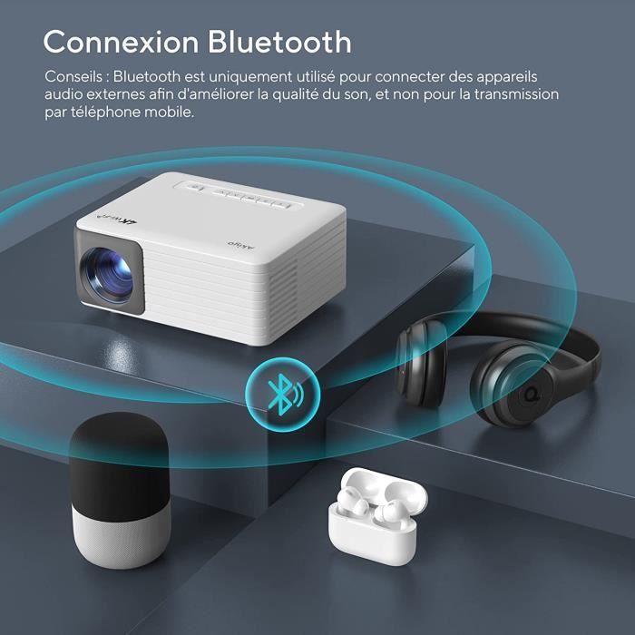 Projecteur Portable Osoeri 1080p - 400 Lumens ANSI, WiFi, Autofocus, Batterie 5000mAh - Pour Film Extérieur, Jeux
