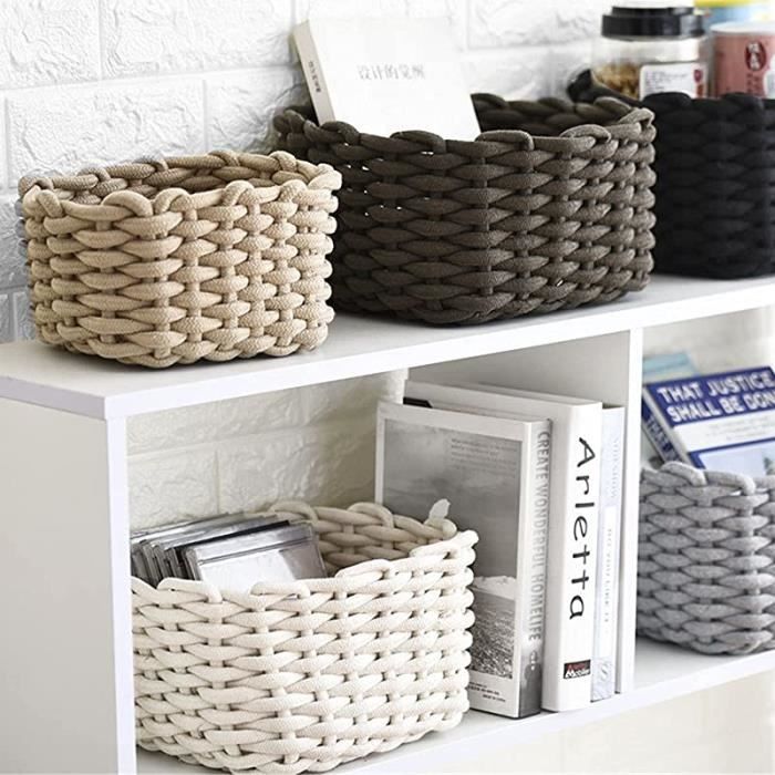 Panier A Linge Inwagui Corde De Coton Panier Avec Couvercle Gourd Forme Petit Boîte De Rangement Pour Jouets Bébé, Maquillages, Décor De Chambre D'enfant - Bleu Transat Bebe