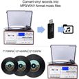 RADIO CD WUBAILI TourneDisque Bluetooth 334578 Platine Vinyle avec HautParleurs CD Cassette Radio AMFM Et Entreacutee Auxiliaire525-2
