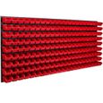 Système de rangement 174 x 78 cm a suspendre 198 boites bacs a bec XS rouge boites de rangement-2