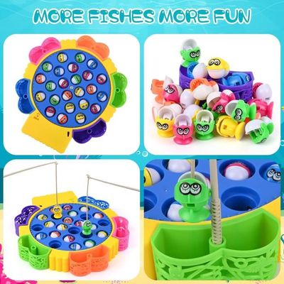 Jeu de pêche électrique - 24 poissons - 4 cannes à pêche - Jouet éducatif - Musique intégrée - Rechargeable - Sport