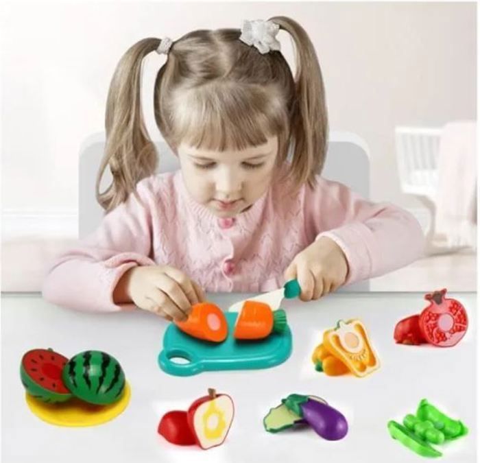 Jouet Fruits Et Légumes à Découper 27 Pièces - Jeu D'Imitation Cuisine Enfant - Cadeau 3-6 Ans