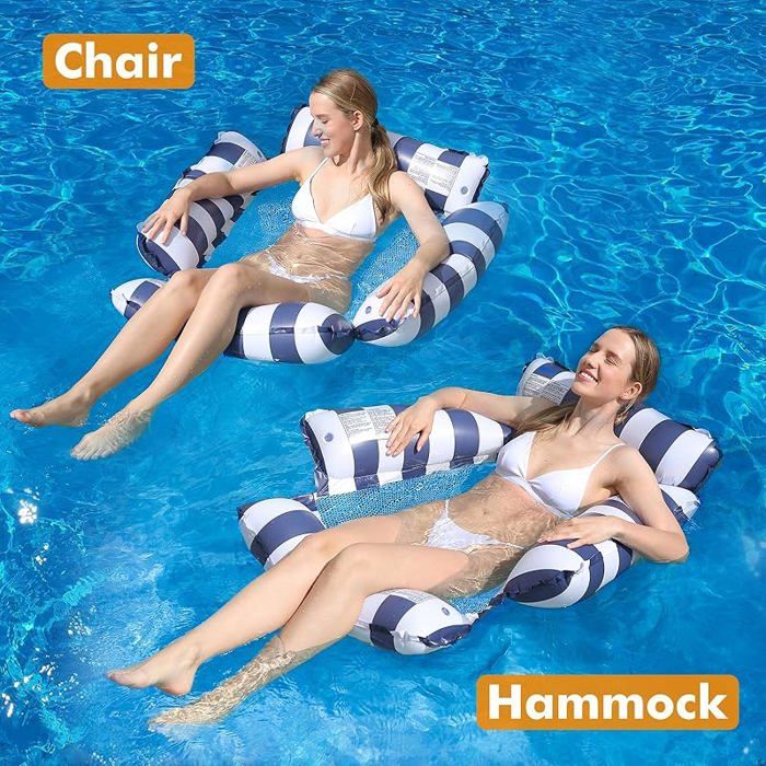 Bouée Piscine Chaise Adulte | Matelas Gonflable avec Porte-Gobelet Fauteuil Hamac pour La Fête Flottante de Natation de Plage Dété