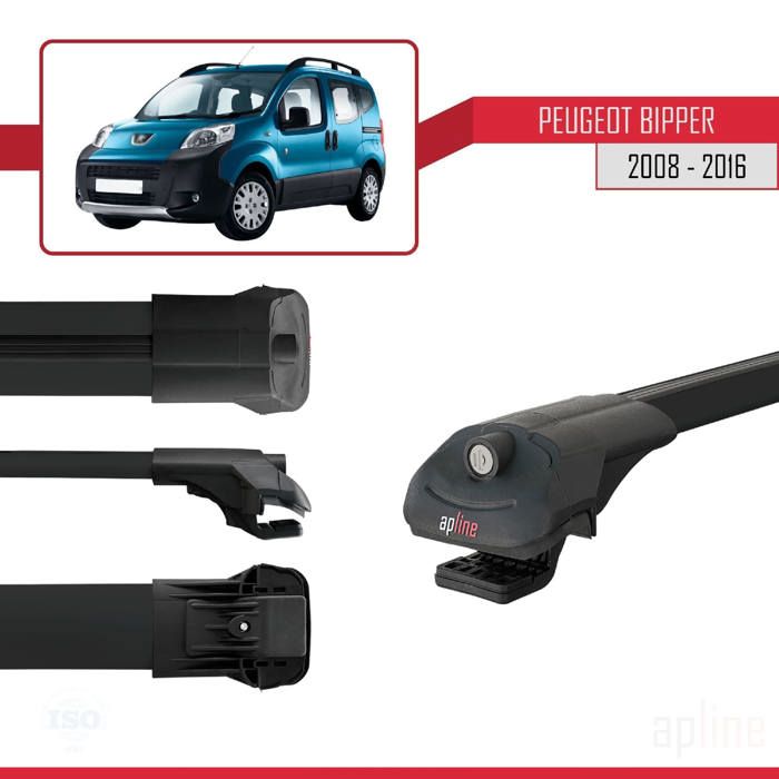 Barres De Toit RIDIGO GLIDER Pour Peugeot Bipper 1 I (2006) - Longueur 135 Cm, Aluminium, Charge 90 Kg