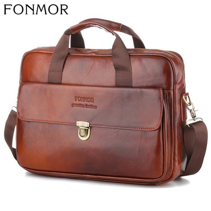 Porte documents FONMOR mallette en cuir v ritable pour hommes