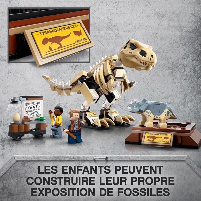 LEGO 76940 Jurassic World LExposition du Fossile du T. Rex Dinosaure Jouet  pour Enfant des 7 Ans, Jouet de Construction Squel - Cdiscount Jeux - Jouets