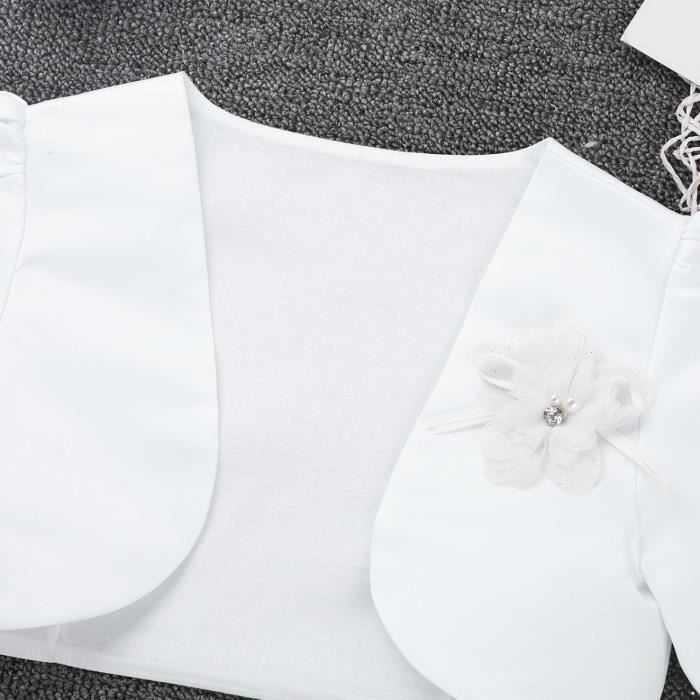 Boléro Enfant Fille Runhomal - Manches Longues, Dentelle, Pour Soirée, Demoiselle D'Honneur, 3-16 Ans