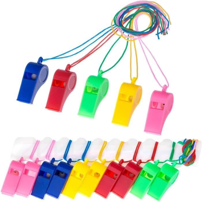 Lot De 6 Sifflets D'Arbitre Avec Cordon - Son Clair Et Fort - Pour Sport, École Et Chien
