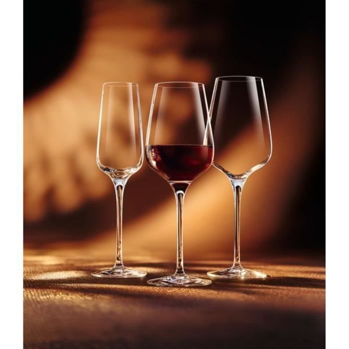 Lot de 12 Verres à vin 1,2 mm en cristallin - 45 cl - Cdiscount Maison