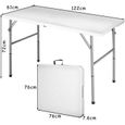Dreamade Table Pliante Portable en Plastique - Table de Jardin pour Camping Pique-Nique Barbucue (S)-3